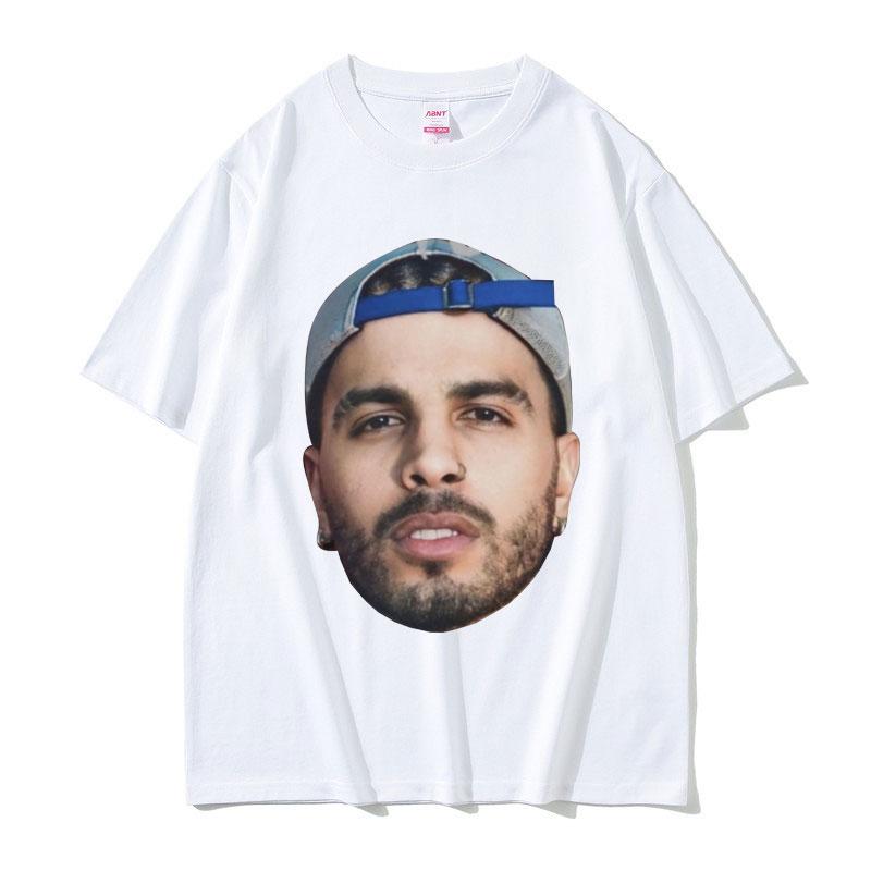 Rapper Rauw Alejandro Mugshot Print T Shirts Unisex's Fashion Hip Hop Trend Streetwear Unisex Women Oversized 100% Pure Cotton T-shirt