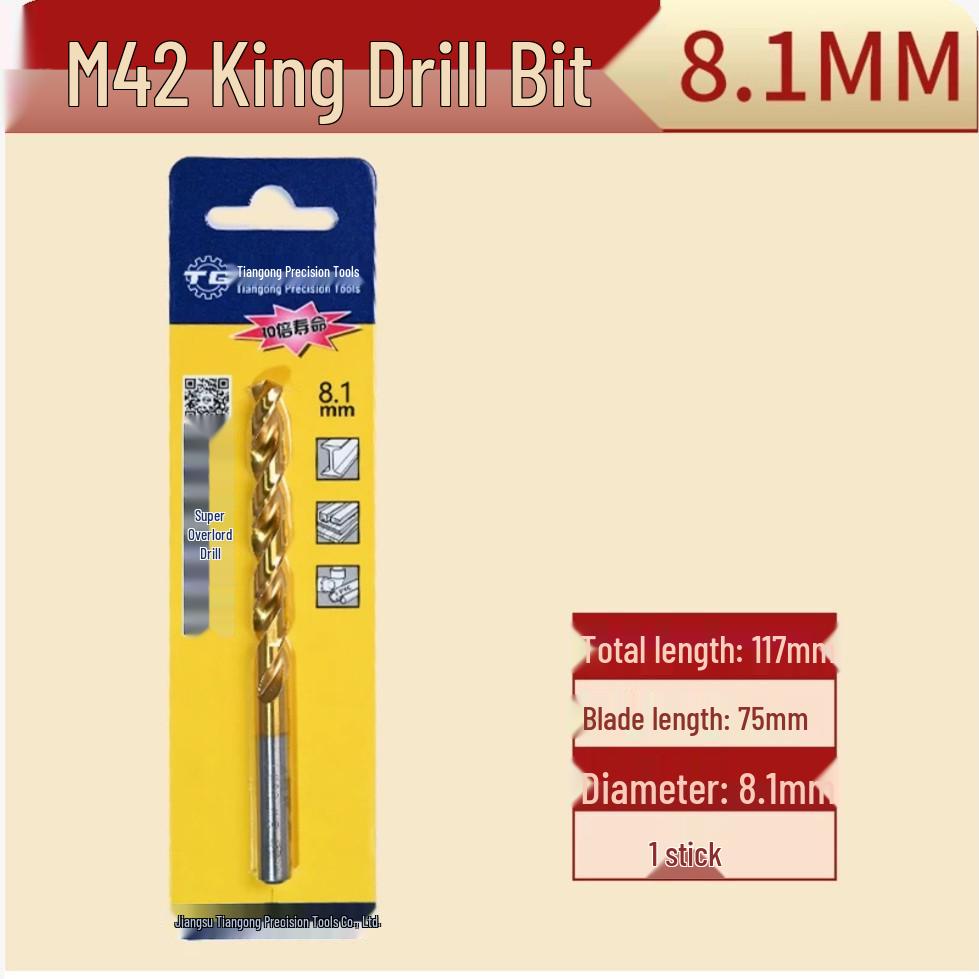 Tiangong M42 Overlord 8% Cobalt High-Speed Steel Twist Drill Bit for Stainless Steel