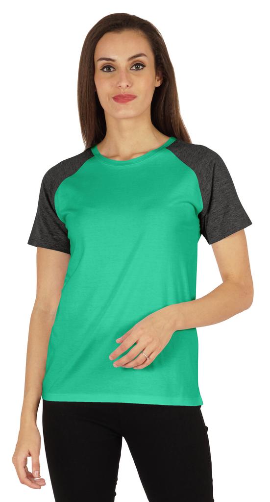 Inkmeso Women  S Raglan Short Sleeve T-Shirt Regular Fit Casual Solid Basic Tee