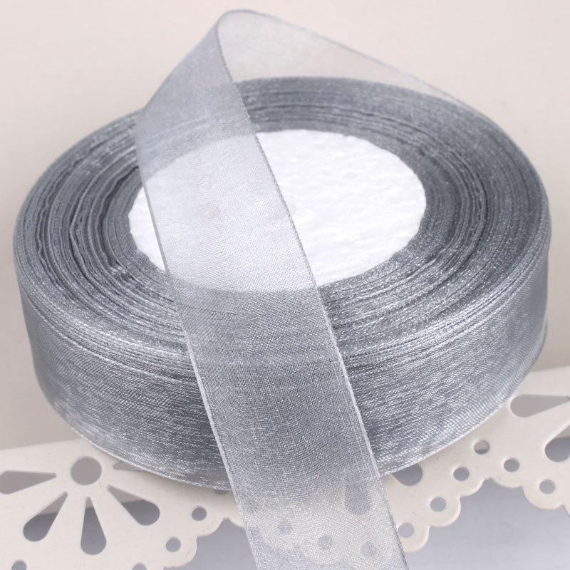 2,5 cm breites, transparentes Satinband aus Schneegarn für Bastelarbeiten und Haarschmuck