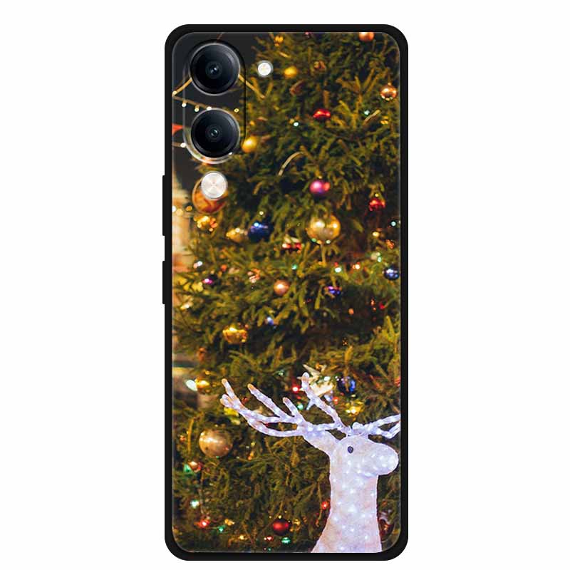 Christmas Case For Vivo Y04 Y04S Y37C Soft Silicone Phone Cover Funda For Vivo Y 04 04S 37C Black TPU Protective Bumper Casing