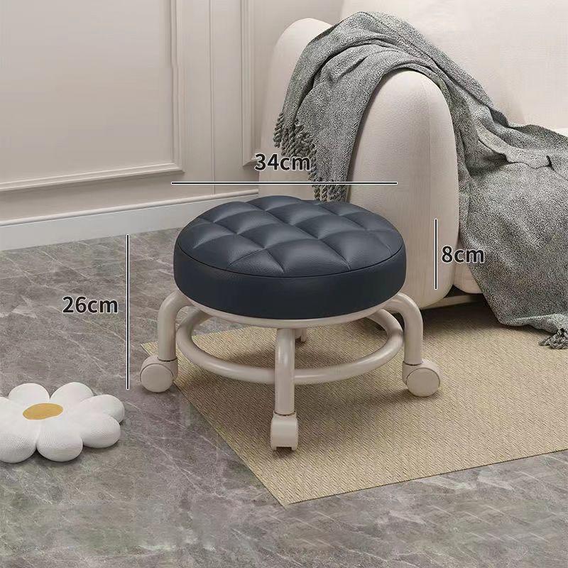 Joylove Household Universal Wheel Beautiful Seam Stool With Wheel Rotating Low Stool Manicure Foot Stool Pulley Walking Stool