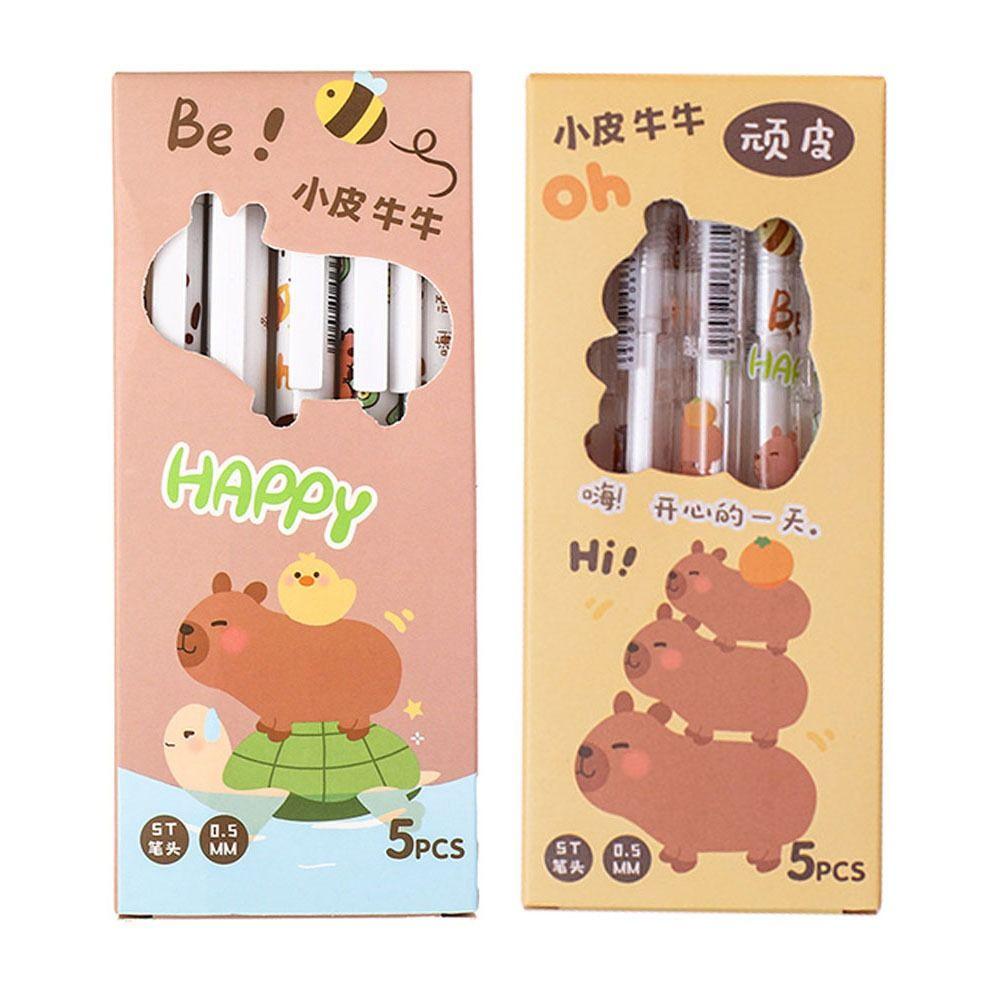 

5Pcs 0.5mm Black Ink Pens Writing Stationery Signature Pen New Gel Pen School/Office