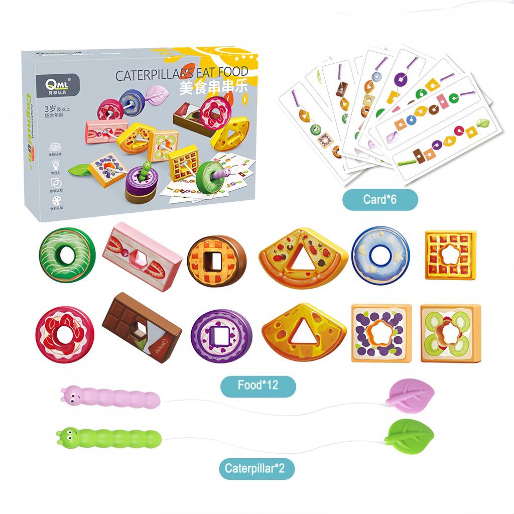 Montessori Threading Toys for Toddlers,Fruit Shape Image Cognition Learning ,Classifying And Stacking Fine Motor Skills Toys