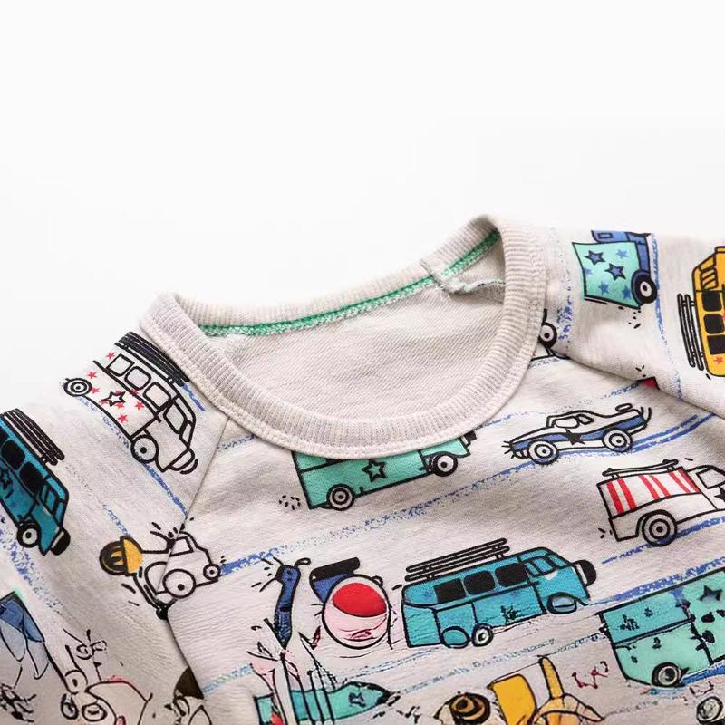 Boys Kids Long Sleeve Cartoon Knit Sweatshirt European Style Casual Children Clothing