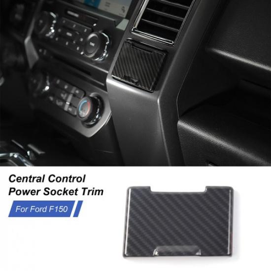 For Ford F150 2015+ Power Socket Electrical Power Outlet COVER Trim Frame Carbon