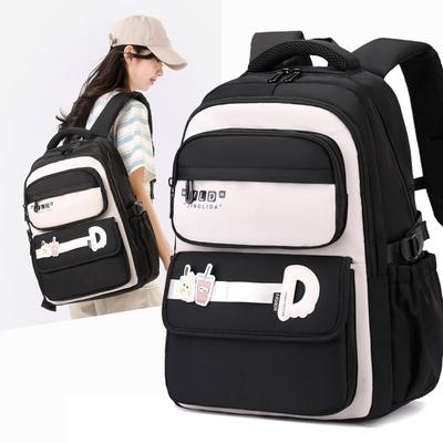 JLD Frische Süße Niedliche Cartoon Mittelschüler Schultasche Leichter Rucksack mit großem Fassungsvermögen Einfache Tragbare Lässige Buchertasche für Teenager Mädchen