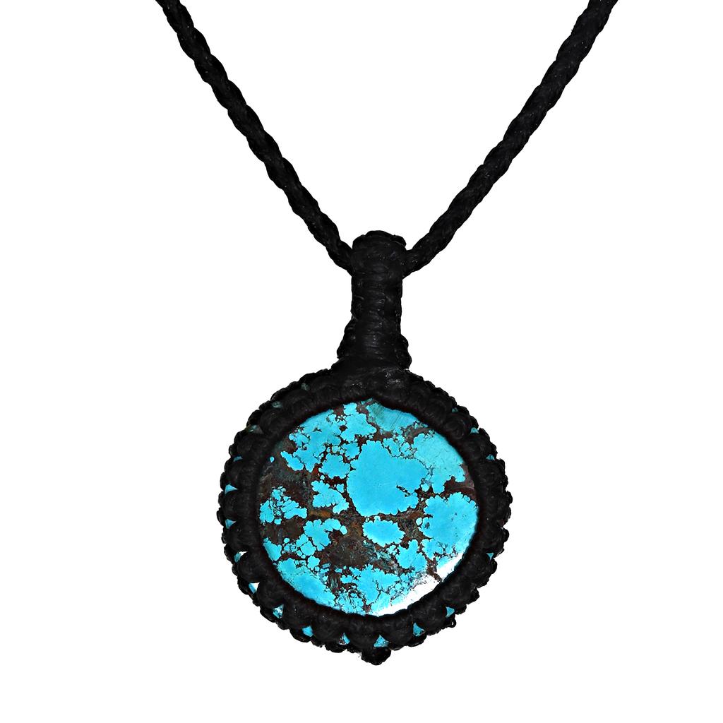 Tibetan Turquoise Gemstone Jewelry Macrame Thread Handmade 20-36''Ad Necklace