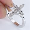 Cross Star Inlaid Zircon Ring With Box And Cloth Bag