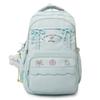 Cartoon Embroidered Backpack for Women and Students with Bow Details