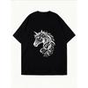 Einhorn Grafik T-Shirt Weißes Einhorn Motiv Freizeitkleidung Für Damen Sommer Outfit Streetwear Mode Top