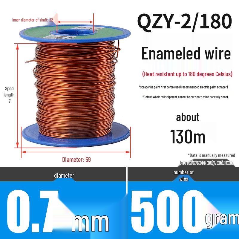 180° Värmebeständig Emajlert Rund Koppartråd, QZY-2/180
