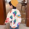 Cute Boys Cartoon Print Shirt Spring Autumn Long Sleeve Top Trendy Casual Blouse For Little Kids