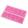 2Pcs Silicone Mold Set Non-stick Muffin Fondant Cake Chocolate Mold Heat-resistant 3D Number Shape 0-9 Numbers Embossing Baking Molds