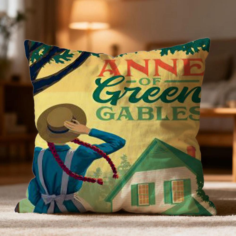 Hot AAnne of Green Gableses Cushion Cover Soft Washable Pillow Case Multi-Scene for Couch Bed Travel Office Use