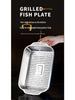 Stainless Steel Grilled Fish and Seafood Pan with Lid and Handle