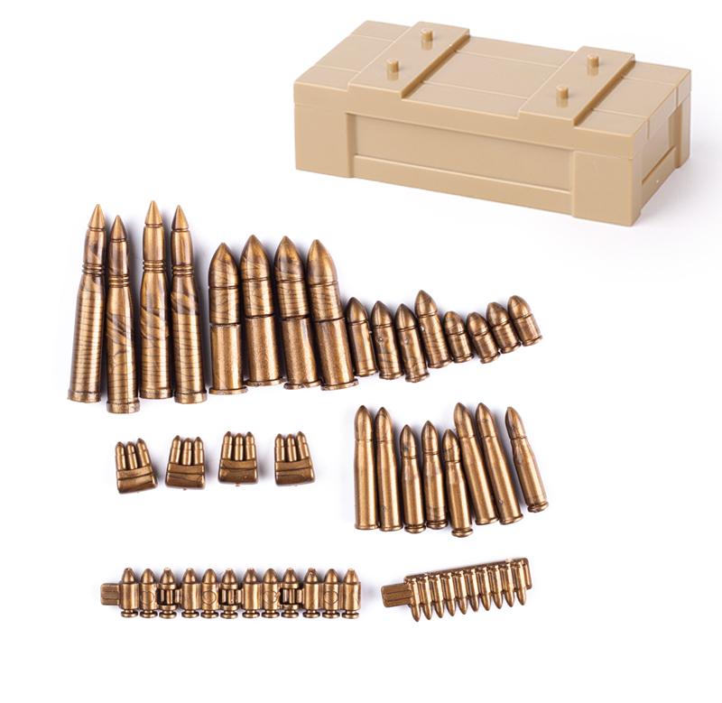 MOC WW2 Military Oil Barrel Weapons Box Building Block Set War Scene Accessories Bullet Motorcycle Sandbag Block Bricks Toys  Playsets