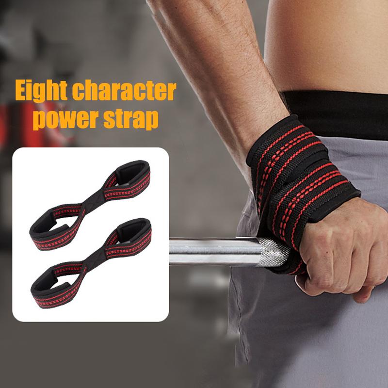 1 Stück Achter-Gewichtheber-Riemen Kreuzheben Handgelenkstützband für Klimmzüge Reck Powerlifting Fitnessgeräte für das Fitnessstudio