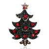 Vintage Full Rhinestone Star Christmas Tree Enamel Brooches Pins Xmas Tree Badge Holiday Coat Bag Jewelry Gifts For Women Men