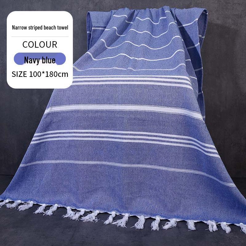 Large & Thick Tassel Turkish Beach Towel – Absorbent, Outdoor Sunscreen Bath Towel