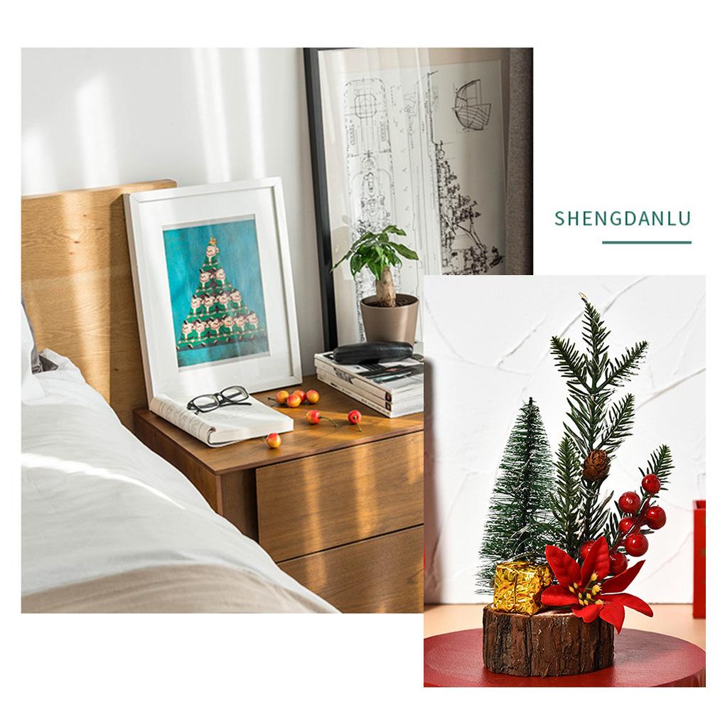 Mini Christmas Tree With LED Light Small Pine Tree Table Xmas Decor Gifts