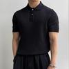 Camiseta de Punto de Manga Corta Camisa Polo para Hombre Verano Top Casual de Alta Gama Moda Solapa
