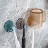 Plastic Toothbrush Cup Holder Wall Mounted Tooth Brush Dispenser Bathroom