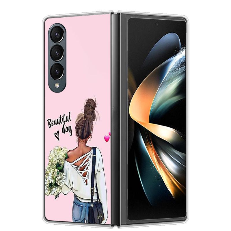 Etui na Samsunga Z Fold 5 Słodkie Modne Twarde Przezroczyste Etui na Telefon dla Samsunga Galaxy Z Fold5 5G ZFold 4 6 5G Powłoka Ochronna ZFold6
