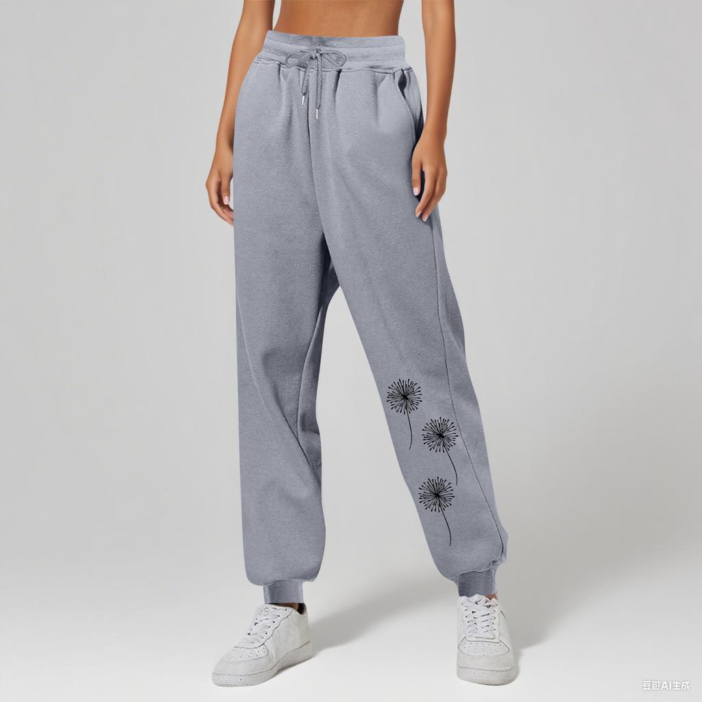 Ladies' Printed Unisex Casual Pocket Drawstring  Pants