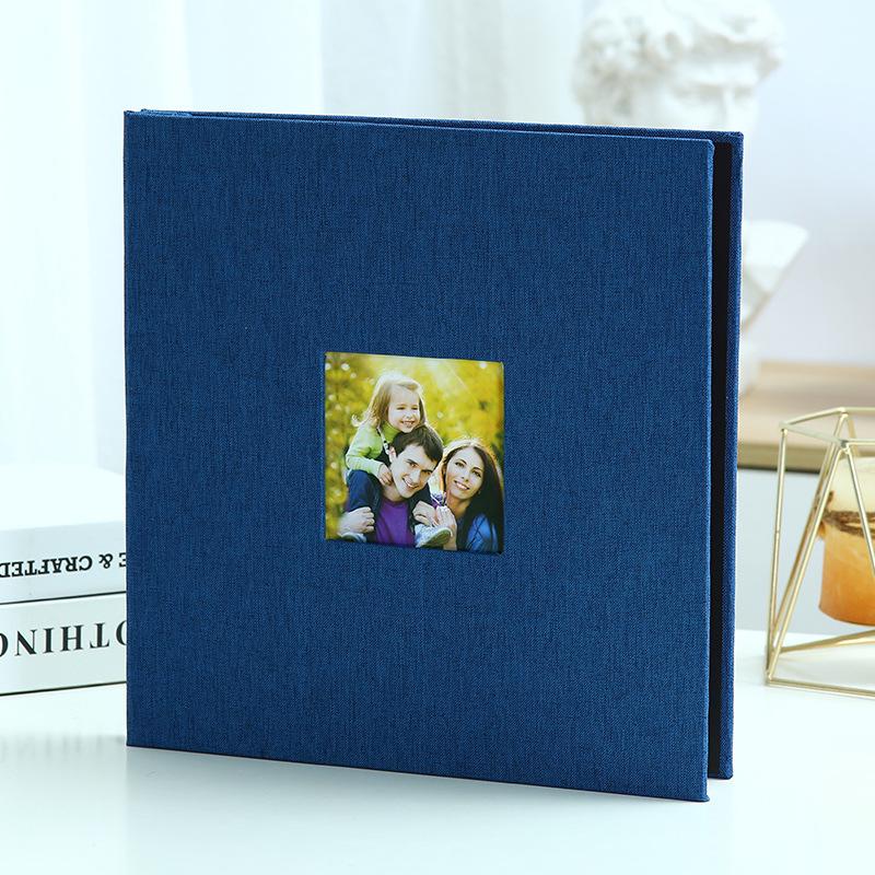 1PC Álbum de Fotos Laminado Autoadesivo Superfície de Linho Família DIY Colado Feito à Mão Álbum de Selos Artigos Domésticos