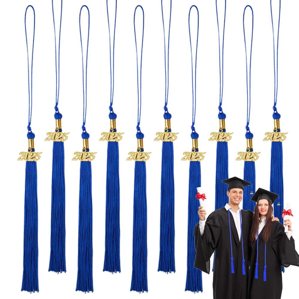 

2025 Tassel Graduation Class Of 2025 Tassel 10X Keepsake Pendant Ornament Decorations For Highschool University Masters Teacher синий