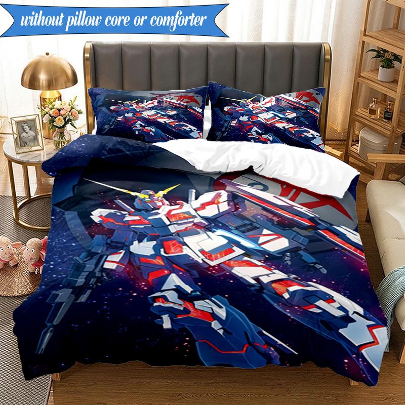 Mecha Armor Robotic Design 3pcs K-pop music group Bedding set,Ideal for Bedroom, Dormitory,Including Duvet Cover And 2pcs Pillowcases,Fan gifts