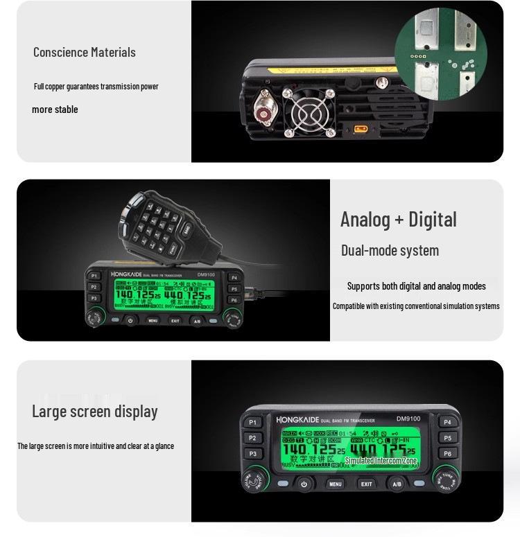 DMR DM9100 Dual Band Vehicle Radio: 25W Bluetooth GPS for Self-driving Tours