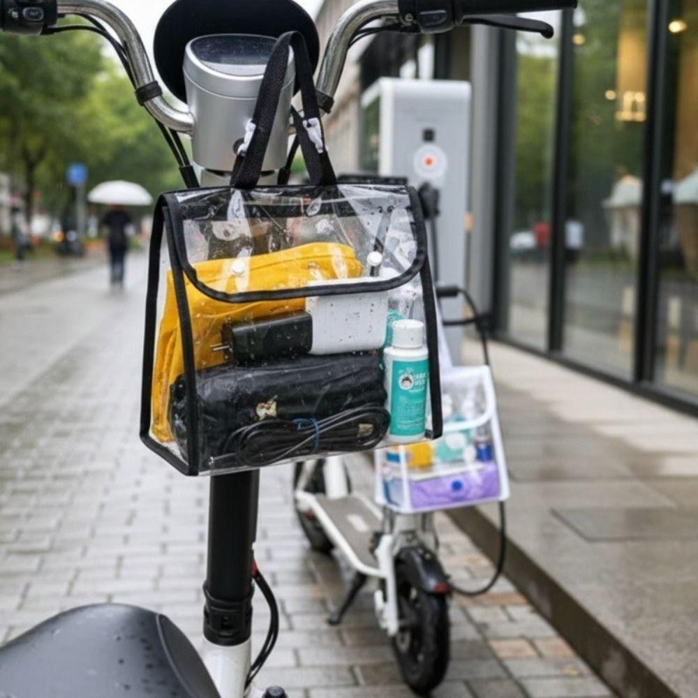 Universal Hanging Storage Bag Dustproof Waterproof Bike Hanging Bag Large Capacity Transparent Organizer Pouch