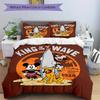 3pcs Characters Surfing Bedding Set Includes Quilt Cover and Pillowcases, Suitable for All Seasons Q006
