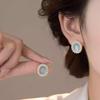 Round French Xiaoxiangfeng Premium Sense Geometric Opal Earrings Light Luxury Accessories Versatile Factory