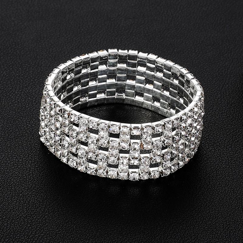 Jewelry, Bride Full Diamond Multi-row Elastic Bracelet, Star Grab Chain Rhinestone Bracelet Bracelet