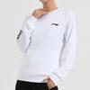 Li Ning Seria Badmintona Logo Boczne Sweter Sportowy Casual z Okrągłym Dekoltem i Długim Rękawem Bluza Damska Standard-Biały AWDSD44-2