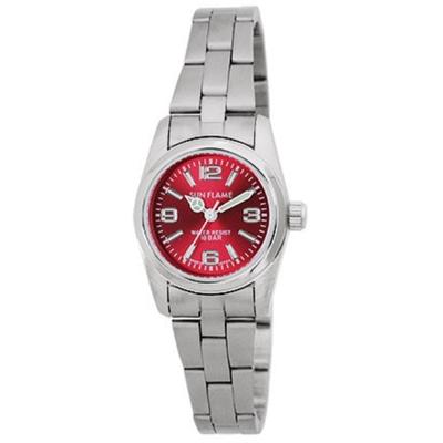 J-AXIS Women's MJL-X03-RE (SUNFLAME Quartz Women's Sun Flame) Round Watch Silver Alloy Analog