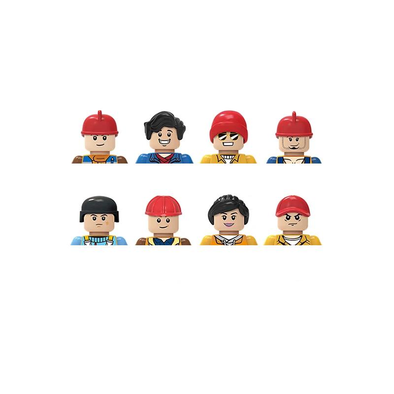 Non-Toxic City Characters Action Figures Building Blocks Policeman Teacher Fireman Occupation Mini Figurine Dolls Bricks Set Children Toys
