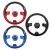 Racing Steering Wheel Shockproof Aluminum Car Steering Wheel PU Leather 13in Sporty Look for 6 Hole Steering Wheel Hub Adapter