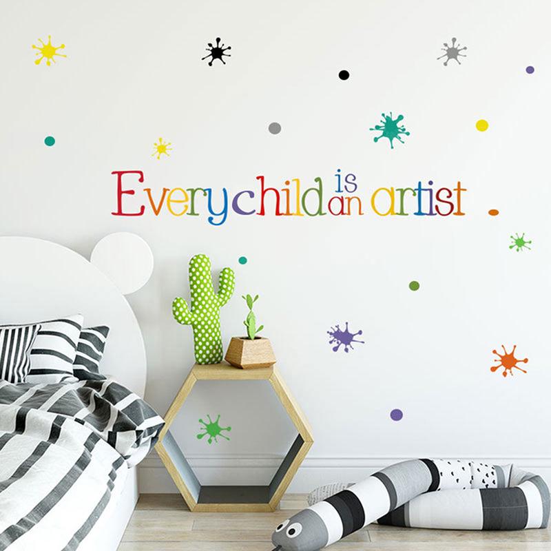Every Child Is An Artist Wall Sticker English Proverbs Bedroom Art Mural Sticker