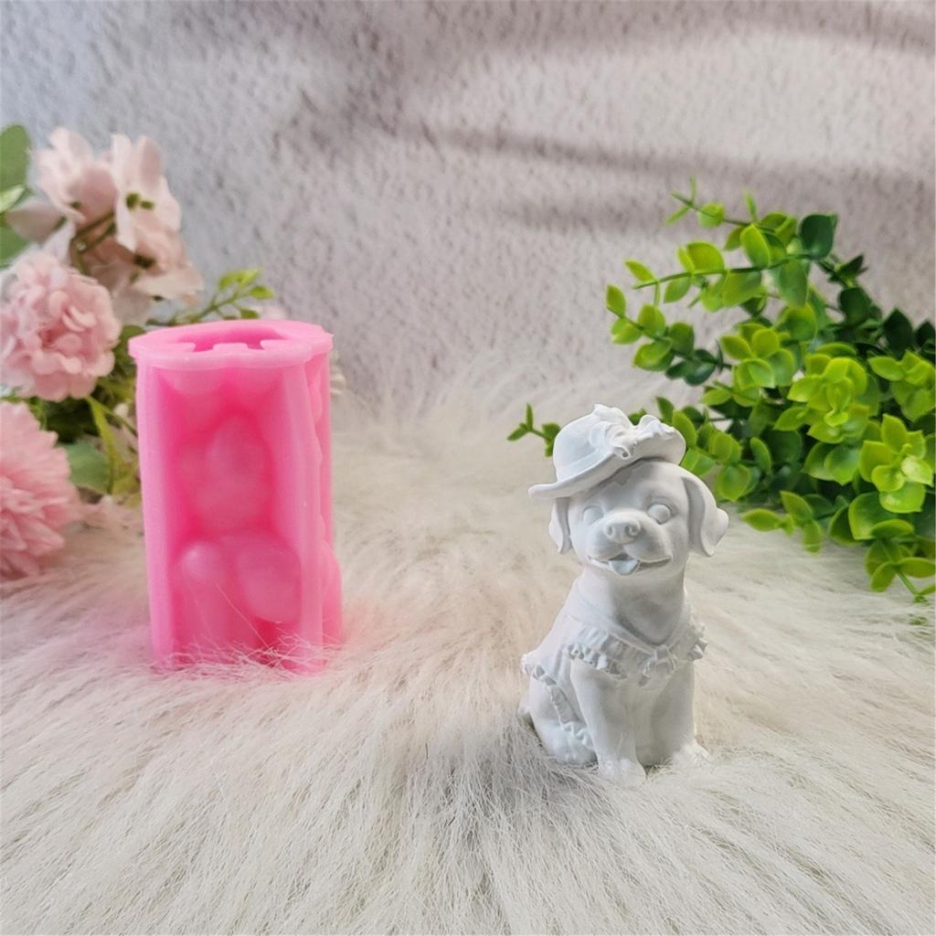 Lovely Animal Molds Castings Molds 3D Dog with Hat Silicone Moulds Plasters Molds Ornament Molds Epoxy Resin Molds