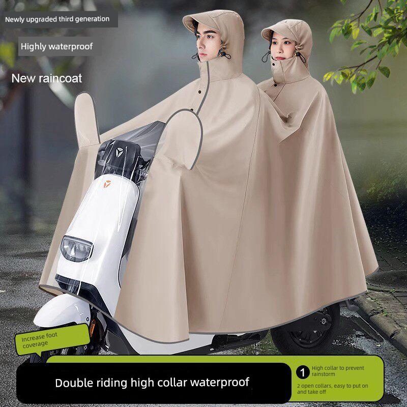 Electric Vehicle Raincoat, Electric Motorcycle Double-Person Raincoat for Men and Women, Oversized Long Full-Body Rain Poncho for Heavy Rain, New