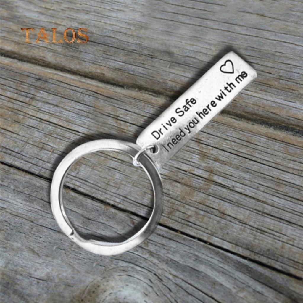 Drive Safe Letters Tag Charm Pendant Car Keychain Key Ring Couple Lovers Gifts Suspension Trinket