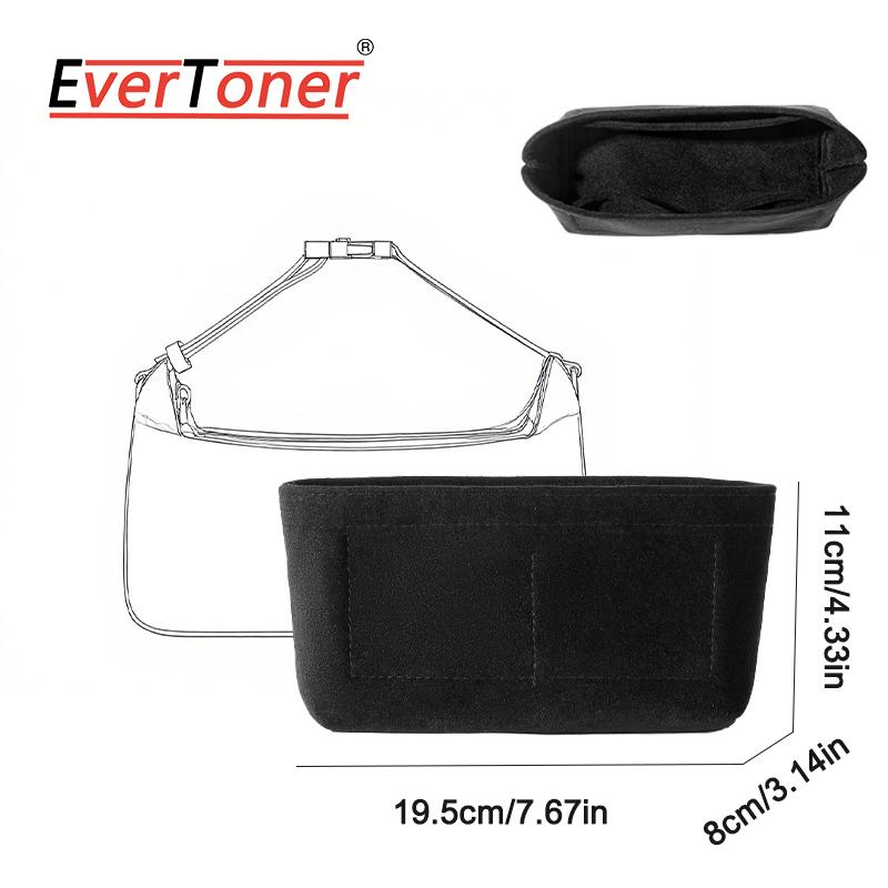 

EverToner Portable Travel Organizer For D-Lunch Box Bag Flannel Insert Liner Cosmetic Bags чорний