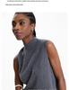 Lekasha Women's Cashmere Half-High Neck Solid Pullover Knit Vest Tank Top