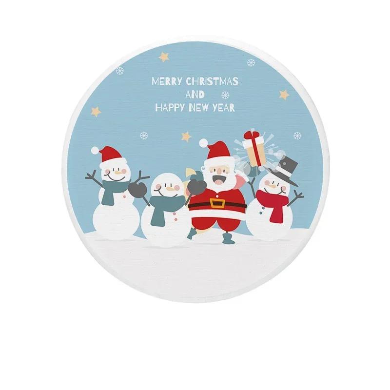 Diatomite Absorbent Coasters Christmas Decoration Anti-slip High-Temperature cup mat Heat Insulation Hot pad Dining Table Decor