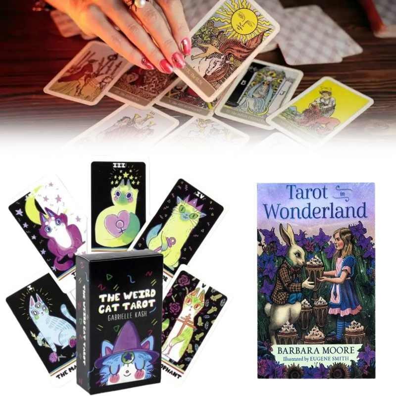 The Weird Cat Tarot In Wonderland Board Game Cards Party Game Card Casual Prop