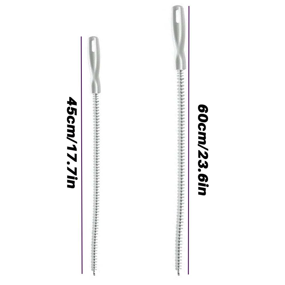 1-3pcs flexible drain hair removers, pipe hair cleaning, drain cleaning brushes, 45/60 cm, toilet unclogging, blockage removal